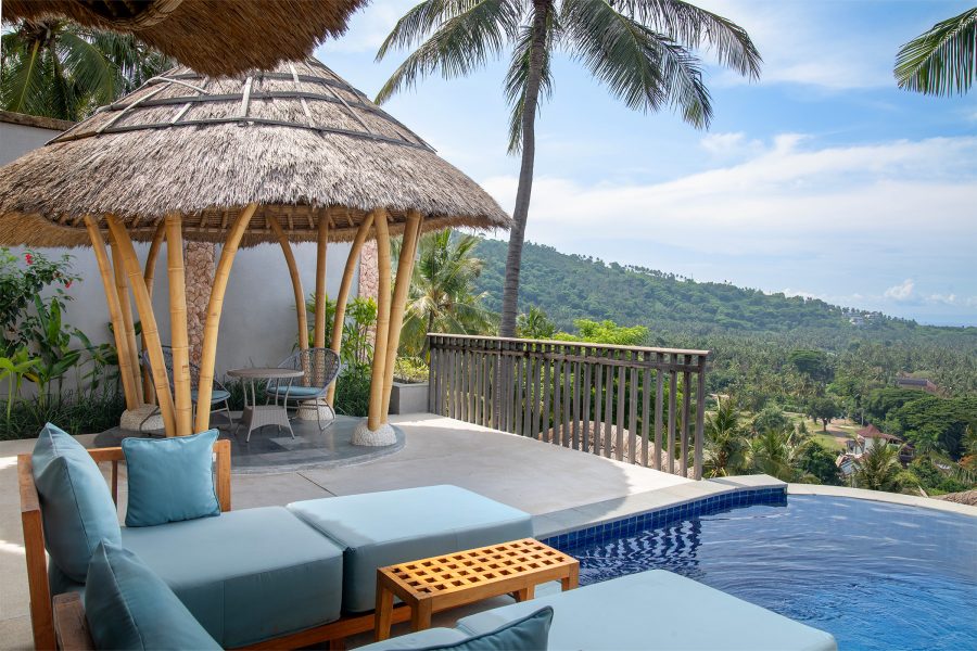 Anila Traditional Architecture Villa surrounded by Green Lush Hills with Ocean View